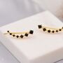Black And Gold Ear Crawlers In Sterling Silver, thumbnail 2 of 12