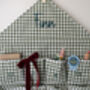 Personalised Green Gingham Ruffle Advent Calendar Embroidered, thumbnail 3 of 12