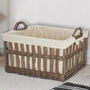 Lined Wicker Home Storage Basket, thumbnail 1 of 4