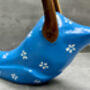 Handcrafted Wooden Drunken Duck Wine Bottle Rack Holder Blue White, thumbnail 10 of 12