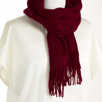 Pure Cashmere Scarf Merlot, 2 of 8