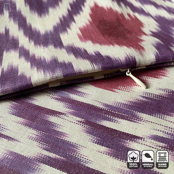 Purple Handwoven Ikat Cushion Cover, 2 of 7