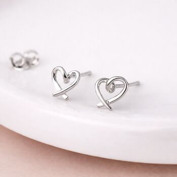 Sterling Silver Paloma Forever Heart Stud Earrings – 6mm, 2 of 5