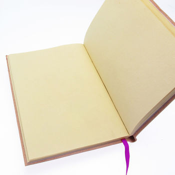 Handmade Pink Embossed Leather Notebook, 3 of 5