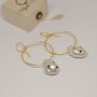Baroque Pearl Gold Hoop Earrings, thumbnail 2 of 7