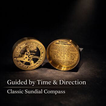 Eternal Direction Brass And Copper Colour Anniversary Sundial Compass, 9 of 12