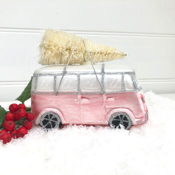 Christmas Pink Camper Van Decoration, 2 of 2