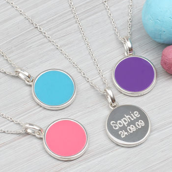 Personalised Sterling Silver And Enamel Necklace, 2 of 6