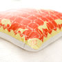 Linen Batik Cushion, Orange Camel, thumbnail 2 of 3