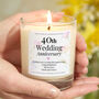 40th Wedding Anniversary Gift Personalised Handmade Candle, thumbnail 1 of 6