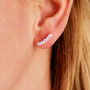 Sterling Silver Crystal Line Ear Climber, thumbnail 2 of 5