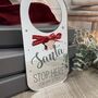 Gold Santa Stop Here Sign Personalised For Children, thumbnail 4 of 10