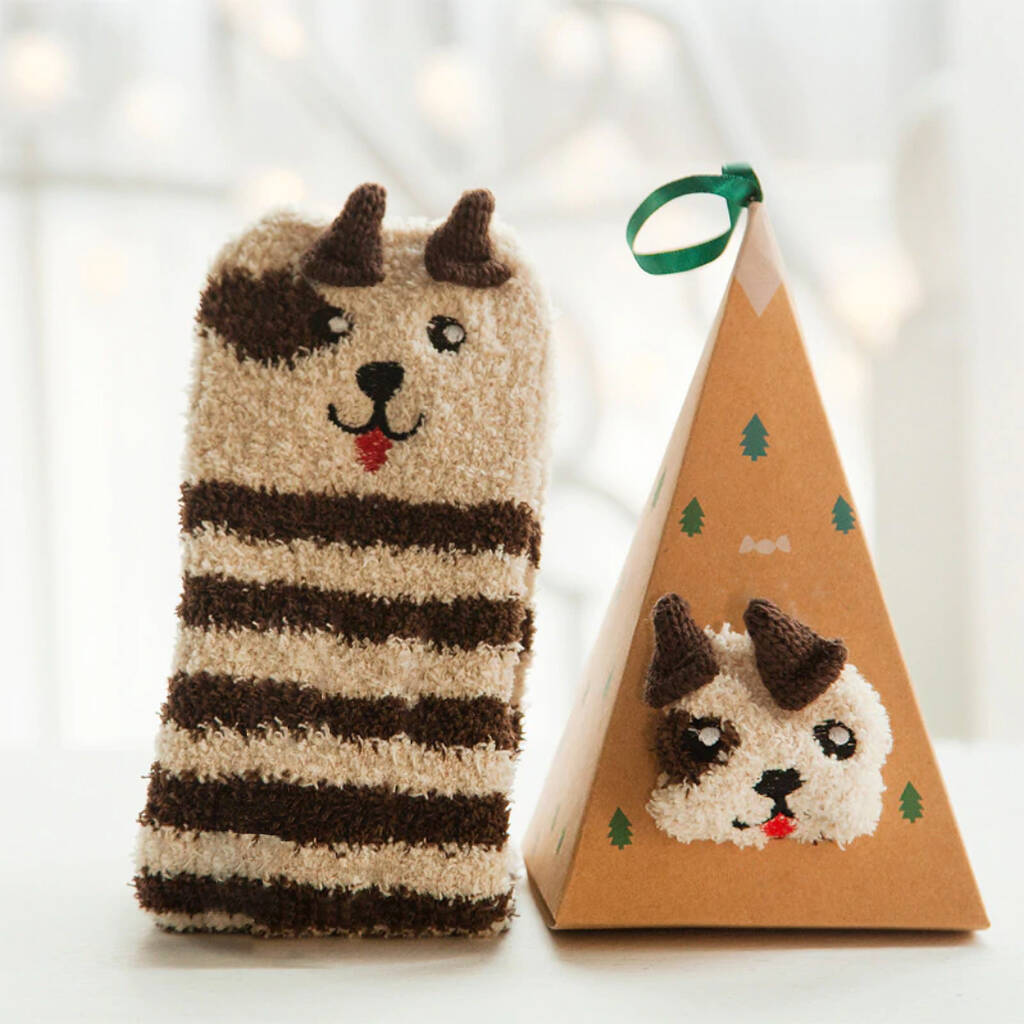 Patchy The Pooch Super Fluffy Cute Animal Socks By Air Armor