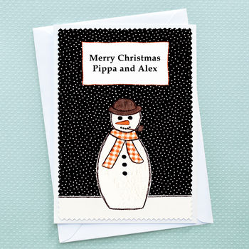 'Christmas Snowman' Personalised Christmas Card, 2 of 3