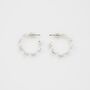 Forget Me Not Stud Hoop Earrings Silver, thumbnail 3 of 6