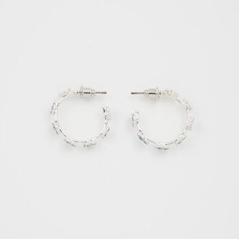 Forget Me Not Stud Hoop Earrings Silver, 3 of 6