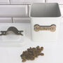 Personalised Farmhouse Pet Treat Tin With Walnut Nameplate, thumbnail 2 of 7