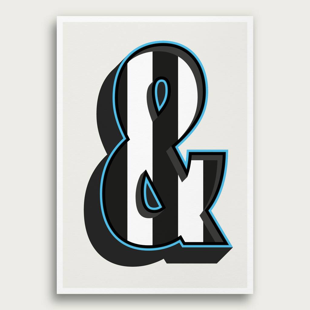 Newcastle United Football Alphabet Typography Prints By