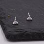 Sterling Silver Minimalist Triangle Cz Crystal Stud Earrings, thumbnail 7 of 12