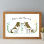 Two Springer Spaniels Personalised Dogs Gift Print, thumbnail 1 of 4