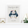 Penguins Personalised Wedding Print, thumbnail 4 of 5