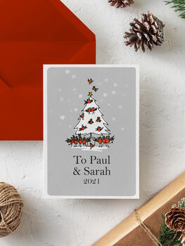 Set Of Three Personalised 'Robins' Christmas Cards, 6 of 6