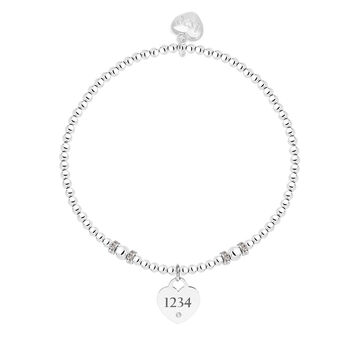 Angel Numbers 1234 Silver Plated Beaded Bracelet, 2 of 3