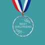 Best Girlfriend Glass Medal Custom Engraved Crystal Award, thumbnail 1 of 3