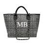 Personalised Black Tweed Large Chain Tote Beach Bag, thumbnail 7 of 8