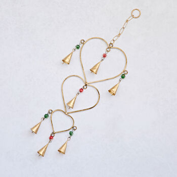 Recycled Iron Heart And Bells Wind Chime, 3 of 5