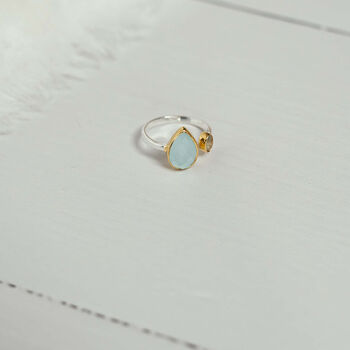 Aqua Aura Chalcedony And Apatite Ring, 3 of 9