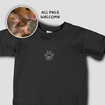 Personalised Pet Portrait Paw Outline T Shirt, 3 of 12