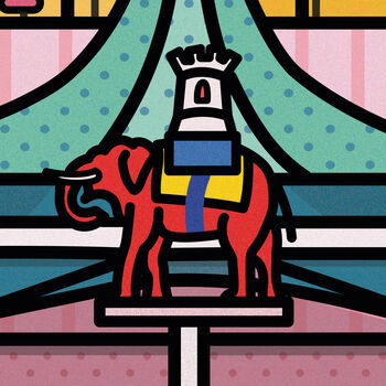 Elephant And Castle Colourful Illustration Print, 4 of 5