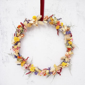 'Ceres' Summer Dried Flower Door Wreath, 3 of 8