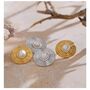 Monaco Ivory D’or Gold Pearl Bezel Gala Gift Earrings, thumbnail 1 of 4