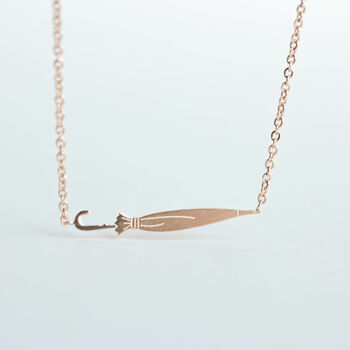 Protective Umbrella Rose Gold Plated Necklace, 3 of 5