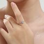 Sterling Silver Droplet Moonstone Soft Ring, thumbnail 3 of 10