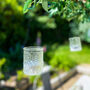 Two Pressed Glass Tea Light Holders With Wire Hanger, thumbnail 3 of 8