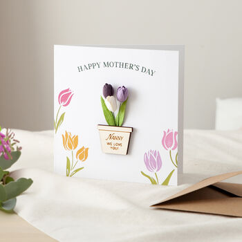 Paper Tulips Mother's Day 3D Planter Keepsake Card, 3 of 3