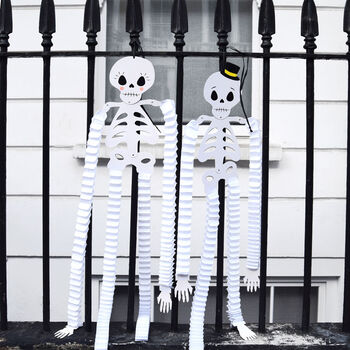 Halloween Skeleton Paper Hanging Decorations Two Pack, 2 of 6