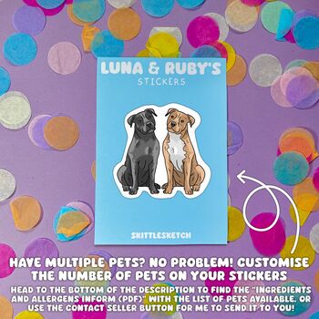 Personalised Staffy Dog Full Portrait Stickers, 5 of 8
