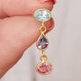 Multicoloured Tourmaline Gold Plated Silver Studs, thumbnail 3 of 9