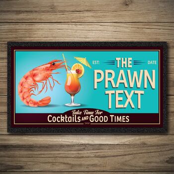 Personalised Bar Runner And Coasters Prawn Cocktail, 3 of 8
