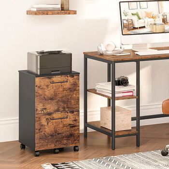 Mobile Filing Cabinet With Two Drawers File Folders, 2 of 9