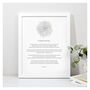 Personalised Black And White Floral Poem Print, thumbnail 5 of 7