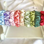 Five Personalisable Strong Wide Band Satin Scrunchies, thumbnail 1 of 7