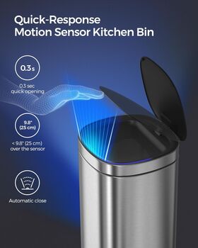 Motion Sensor Kitchen Bin 50 L Ozone Odour Control, 4 of 12