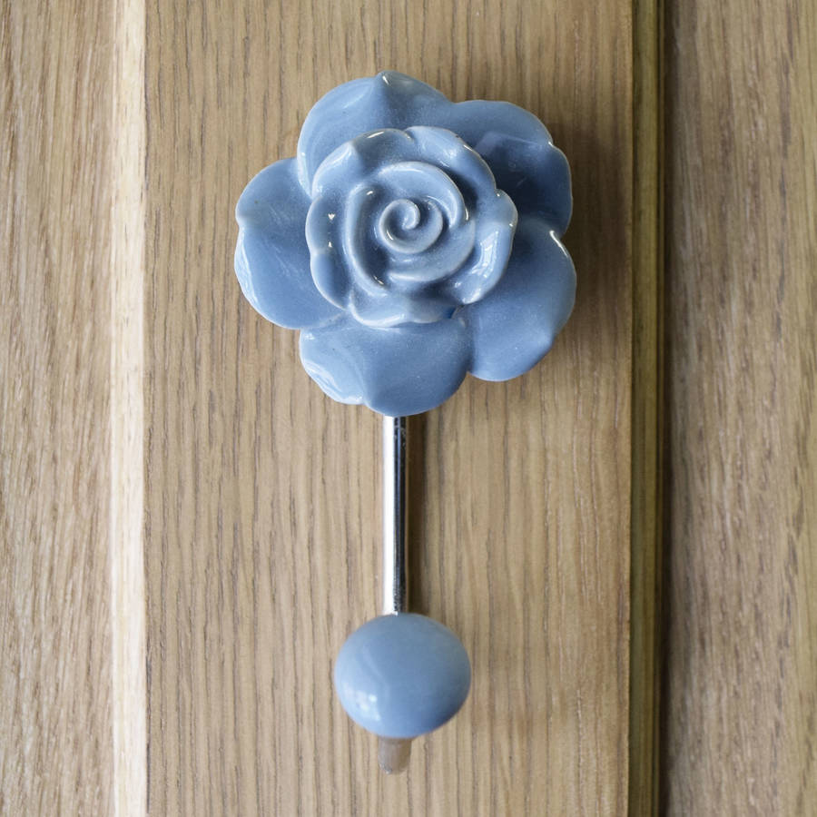 flower ceramic hallway bedroom coat hooks by pushka home