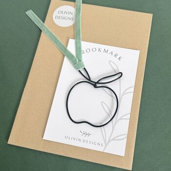 Apple Teacher Wire Bookmark With Ribbon, 4 of 5