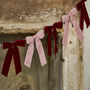 Pink And Red Velvet Bow Garland 2m, thumbnail 3 of 4